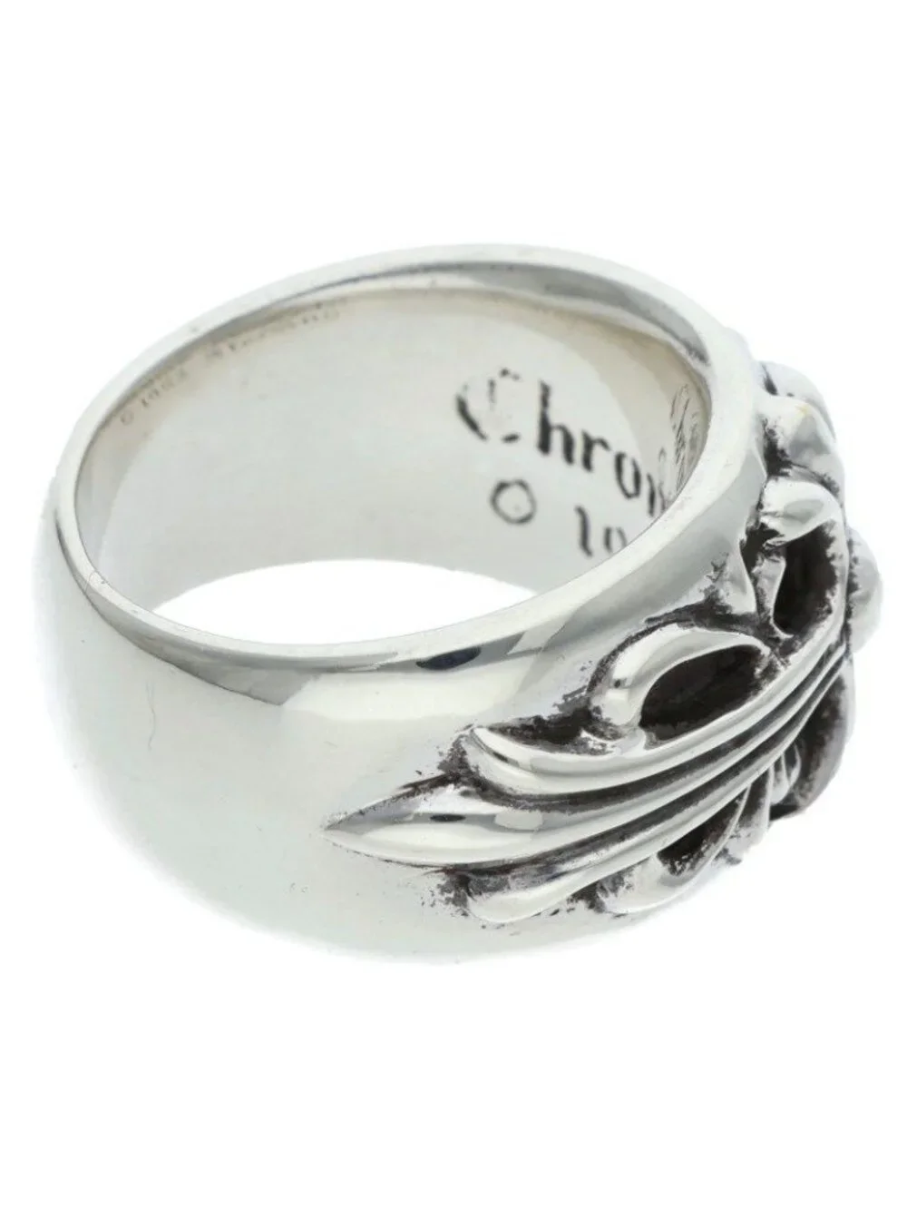 Chrome Hearts Flrl Crs Floral Cross Silver Ring
